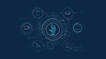 Infographics about protecting access to devices in animated diagram. video