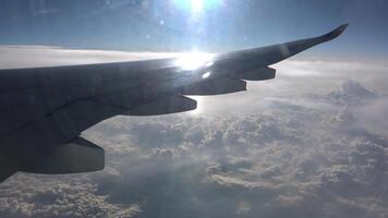 The plane is making a turn to adjust its course video