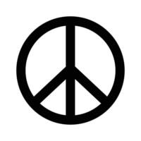 Classic peace symbol in black and white. Minimalistic design representing harmony, nonviolence, and unity. illustration with white isolated background. vector