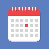 Calendar Flat icon with mark date vector