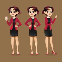 Office Girl standing pose with Dark Background vector