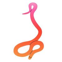 Snake isolated.Hand drawn gradient colored snake.Chinese new year symbol.Year of the snake illustration for greeting card,sticker on transparent background.Hand drawn trendy illustration EPS10 vector