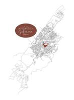 Gaborone ,Botswana,detail Streets Roads Map with location pin, illustration element image vector