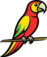Cute Parrot on white background vector