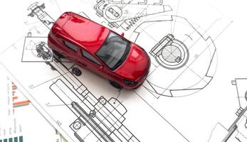 Car Models and Equipment Models. Car Repair and Construction . using as background Repair concept with copy space and white space for your text or design. photo