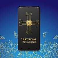 Ai Chip on mobile phone Ai technology, artificial mind, artificial Intelligence concept Ai processor vector