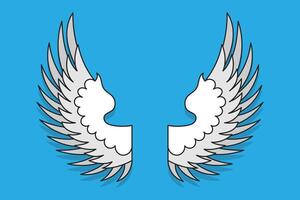 Wings on background. Line style vector