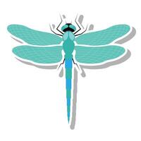 Dragonfly Line Art Drawing. Minimalistic Black Sketch Linear Design of Beautiful Dragonfly for Wall Art, Poster, Print, Logo, Business Card, Web, Social Media vector