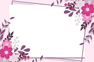 Flower frame banner background. vector