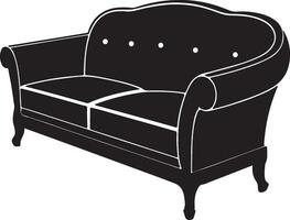 Sofa silhouette art using black color illustration design vector