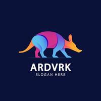 gradient aardvark logo design template vector