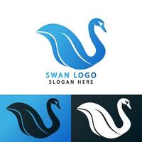 Swan logo design template three set vector