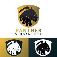 Panther logo design template 3 set colors vector