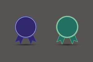 Digital emblem design element for certificate badge or corporate project brand for promotion. Symbol of winners and achievements. Logo certificate badge with round shape design. vector