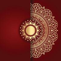 Intricate Gold Mandala Pattern Design on Maroon Background vector
