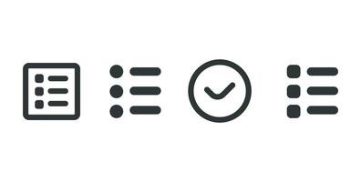 Check list icon in filled, thin line, outline, and stroke style. illustration of and black checklist icon designs can be used for mobile, UI, vector