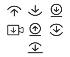 Download icon set. Download button Collection. Download files icons . simple download icon isolated on white background. Arrow downloading icon. illustration. vector