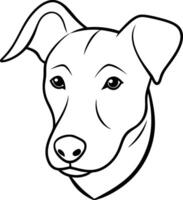 a dog head outline on a white background vector