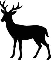 a silhouette of a deer standing on a white background vector