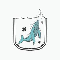 whale art simple vector