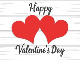 Card with red hearts and text Happy Valentine's Day vector