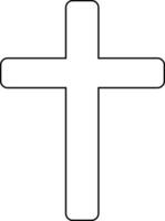 a cross is shown in black and white vector