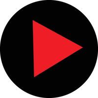 a red play button with a black background vector