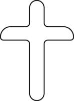 a cross outline on a white background vector