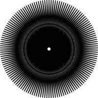 a black and white image of a circular disc with a sunburst pattern vector