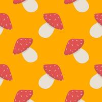 Mushrooms Seamless Pattern vector