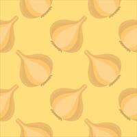 Simple pattern of garlic illustration in the flat style. vector