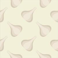 Repeating seamless pattern of garlics vector