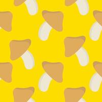 Seamless mushroom pattern background design vector