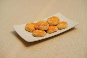 peanut cookies on a white plate photo