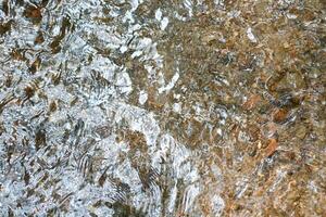 Water ripples on the surface of a mountain river photo