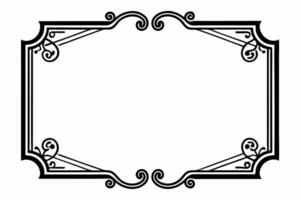 a black and white drawing of a frame with ornate design vector