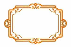 an orange frame with a scroll pattern vector