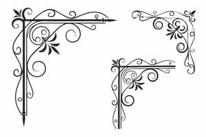 a set of four decorative brackets vector