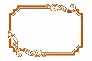an orange frame with swirls and swirls vector