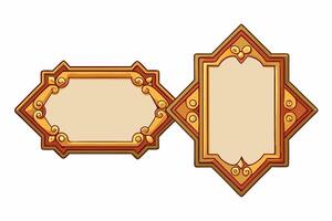 golden frame with ornate design vector