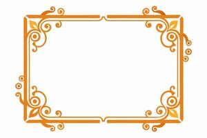 an orange frame with swirls and swirls vector