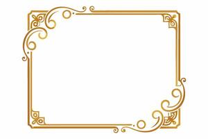 gold frame with swirls and swirls on a white background vector