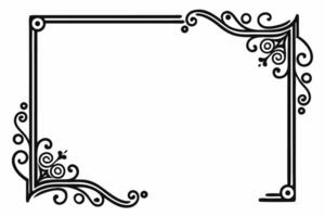 a black and white drawing of a square frame vector