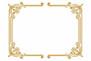 gold frame with floral design on white background vector
