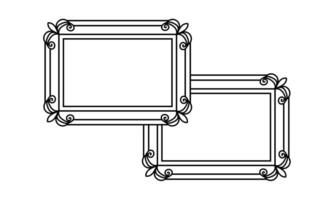 two square frames with ornate designs on them vector