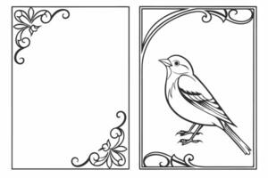 two bird illustrations on a white background vector