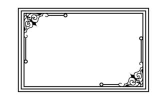 a black and white drawing of a square frame vector