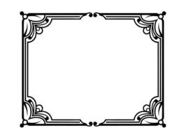 a black and white square frame with a decorative design vector