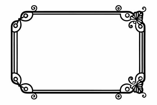 un negro y blanco dibujo de un marco con un Desplazarse vector