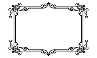 a black and white square frame with ornate design vector